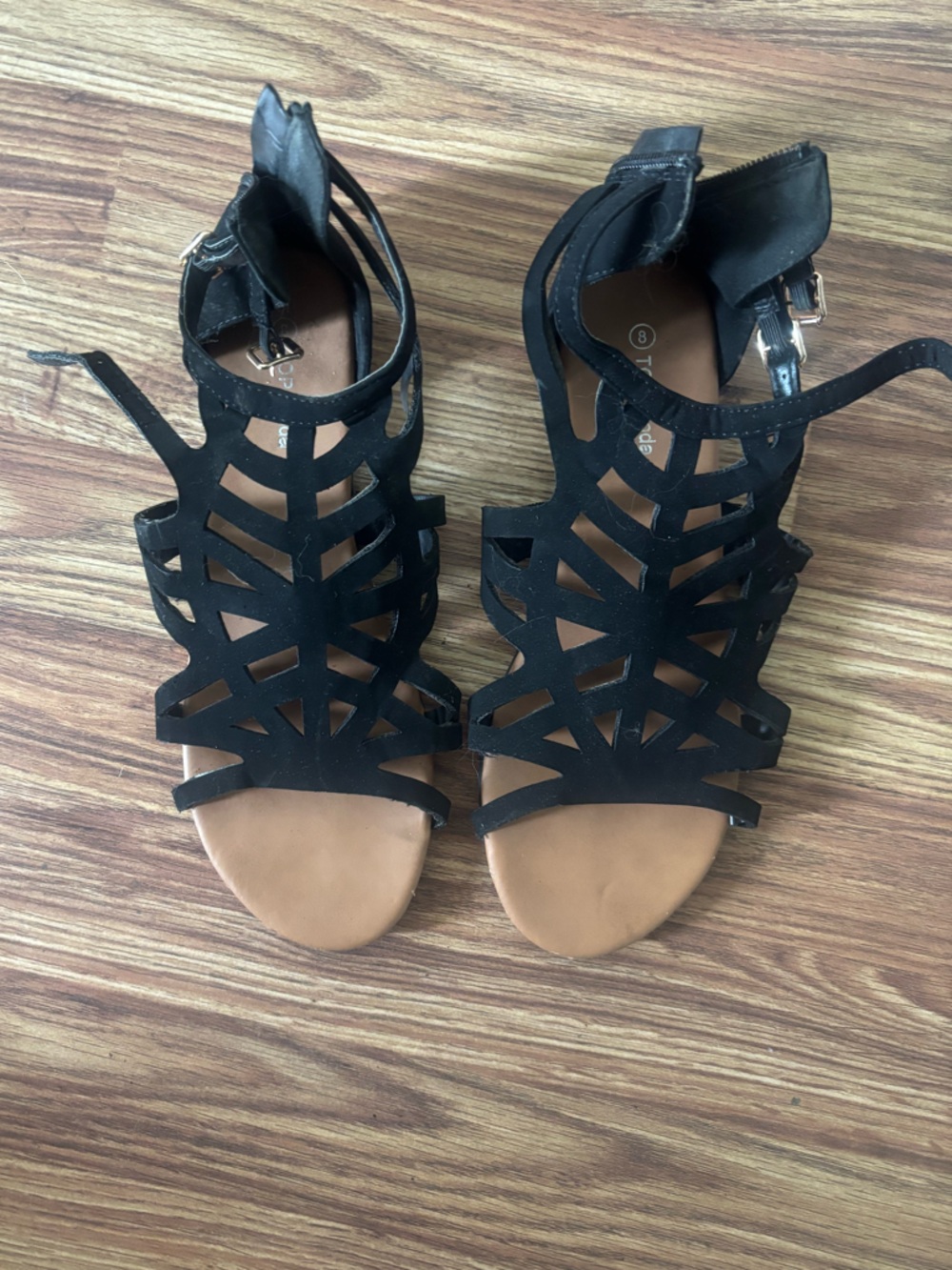 Black Cutout Women's Sandals
